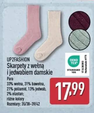 Skarpety z wełną i jedwabiem damskie Up2fashion