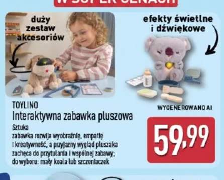 Interaktywna zabawka pluszowa szczeniaczek Toylino +1 wariant