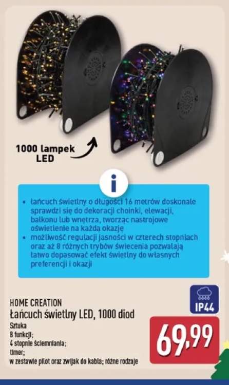 Łańcuch świetlny LED 1000 diod Home Creation