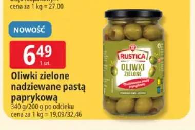 Oliwki zielone nadziewane pastą paprykową Rustica