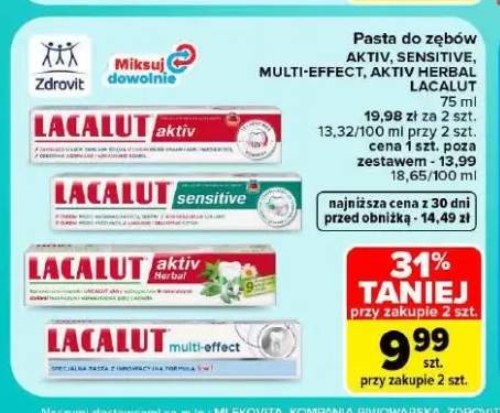Pasta do zębów Aktiv Herbal Lacalut +3 warianty