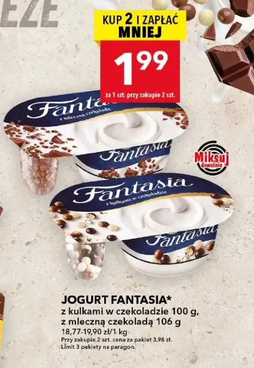 Jogurt Fantasia z kulkami w czekoladzie +1 wariant