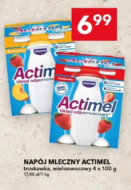 Napój mleczny Actimel wieloowocowy 4-pak +1 wariant