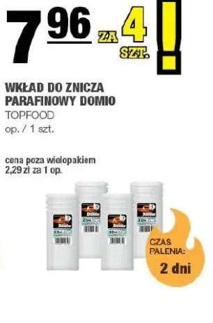 Wkład do znicza parafinowy Domio 2 dni 4-pak