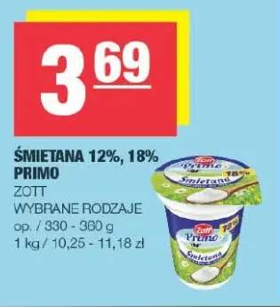 Śmietana Primo Zott 12% +1 wariant