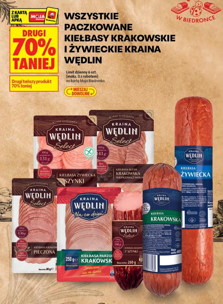 Kiełbasa żywiecka Kraina Wędlin +7 wariantów