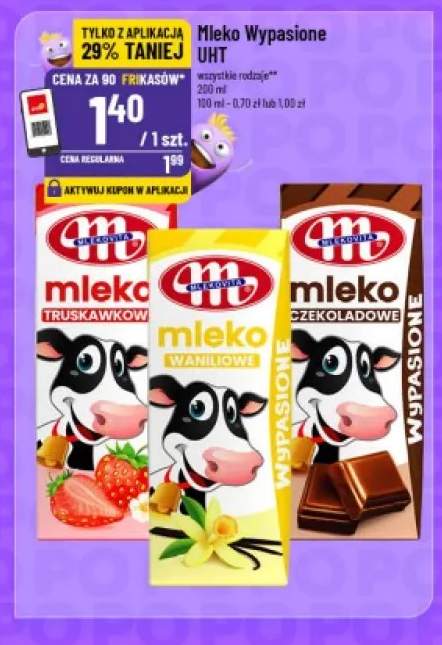 Mleko UHT Wypasione czekoladowe Mlekovita +2 warianty