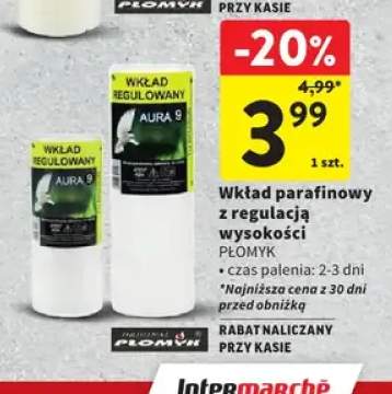 Wkład parafinowy z regulacją wysokości Płomyk