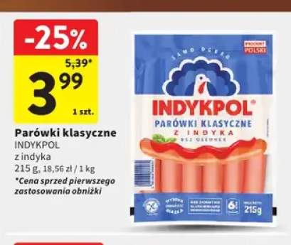 Parówki klasyczne z indyka Indykpol