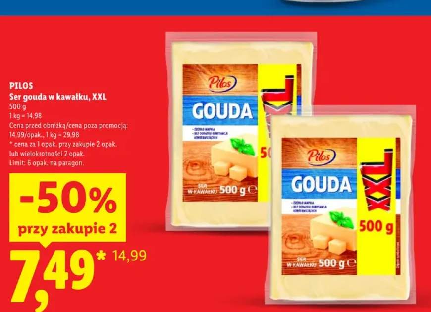 Ser gouda w kawałku XXL Pilos
