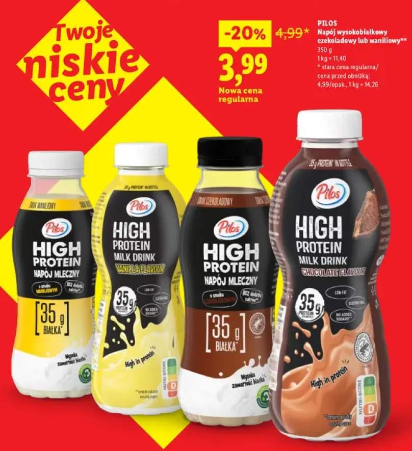 Napój wysokobiałkowy czekoladowy Pilos +1 wariant