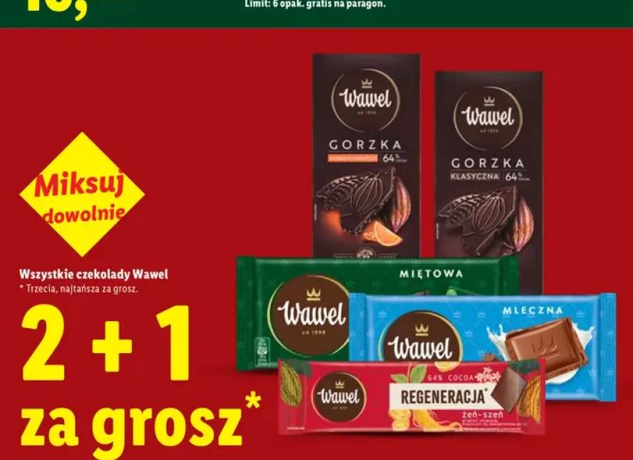 Czekolady Wawel +5 wariantów
