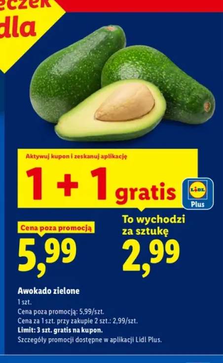 Awokado zielone Ryneczek Lidla