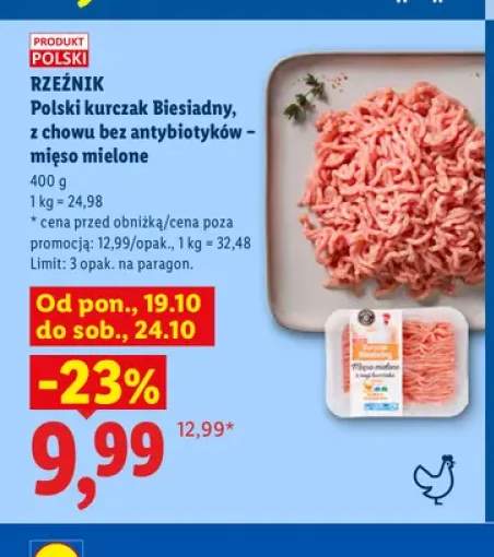 Polski kurczak Biesiadny z chowu bez antybiotyków mięso mielone Rzeźnik