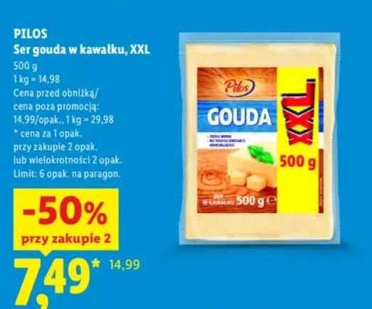 Ser gouda w kawałku XXL Pilos