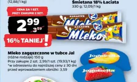 Mleko zagęszczone w tubce Jal
