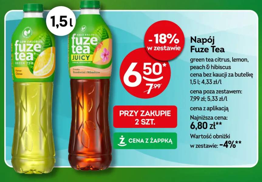 Napój Fuze Tea green tea citrus +2 warianty