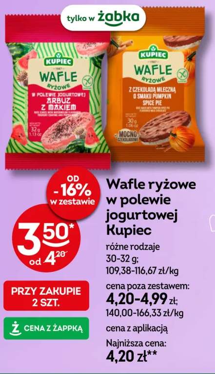Wafle ryżowe w polewie jogurtowej Kupiec