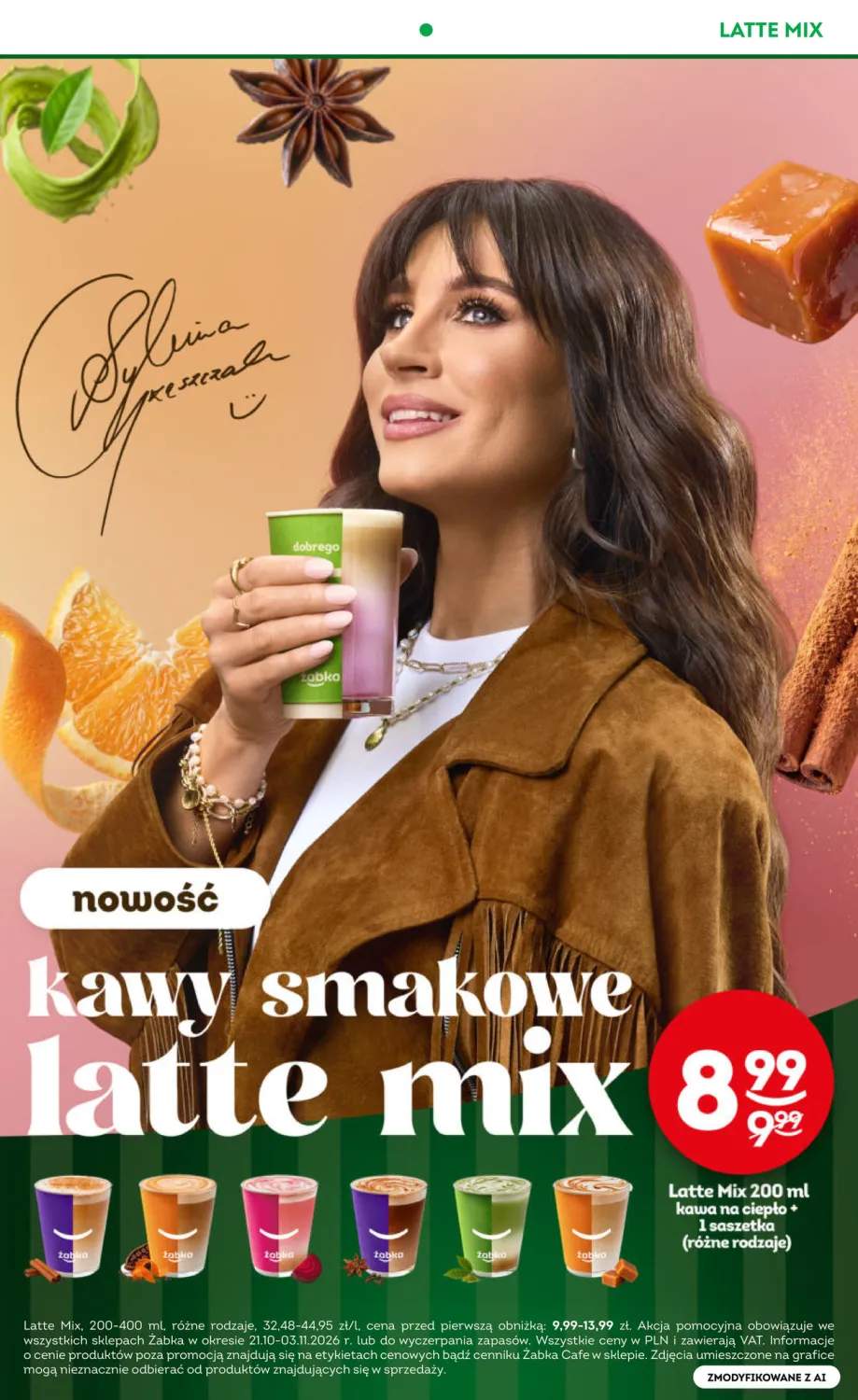 Kawy smakowe latte mix Żabka Cafe