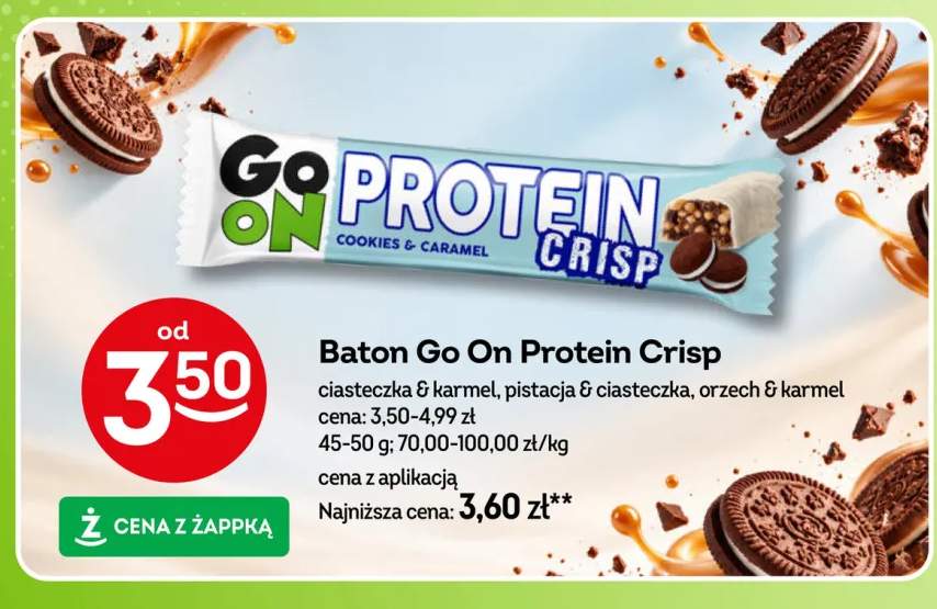Baton Go On Protein Crisp pistacja & ciasteczka +2 warianty
