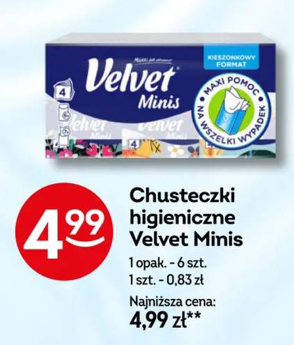 Chusteczki higieniczne Velvet Minis 6-pak