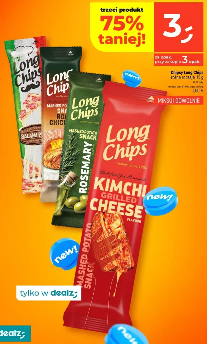 Chipsy Long Chips Kimchi Grilled Cheese +3 warianty
