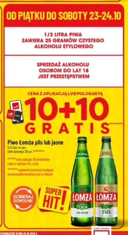 Piwo Łomża pils +1 wariant
