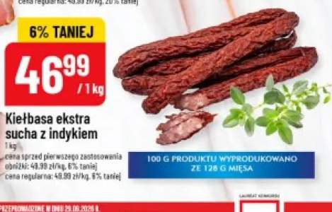 Kiełbasa ekstra sucha z indykiem Pekpol