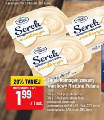 Serek homogenizowany waniliowy Mleczna Polana