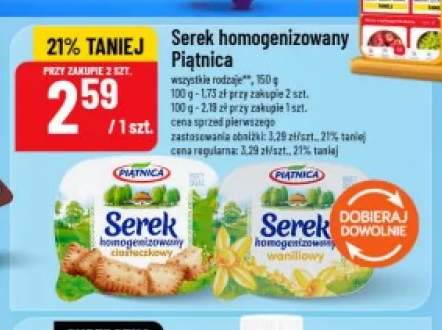 Serek homogenizowany ciasteczkowy Piątnica +1 wariant