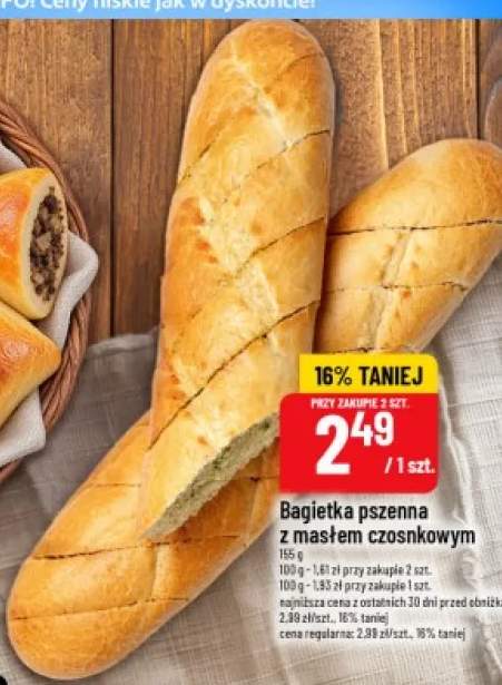 Bagietka pszenna z masłem czosnkowym