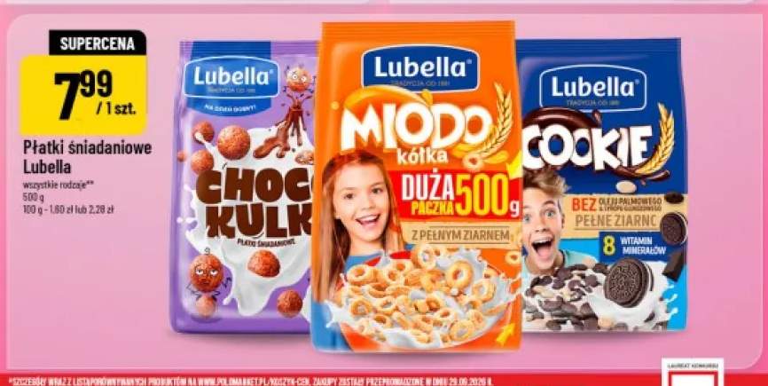 Płatki śniadaniowe Cookie Lubella +2 warianty