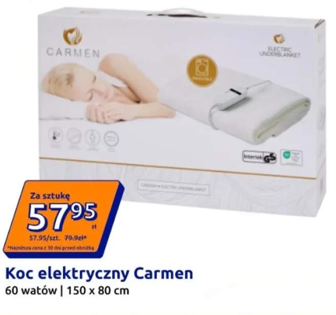 Koc elektryczny Carmen 150x80 cm