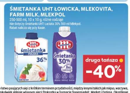 Śmietanka UHT Łowicka Mlekovita Farm Milk Mlekpol