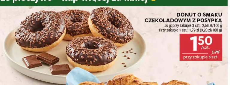 Donut o smaku czekoladowym z posypką