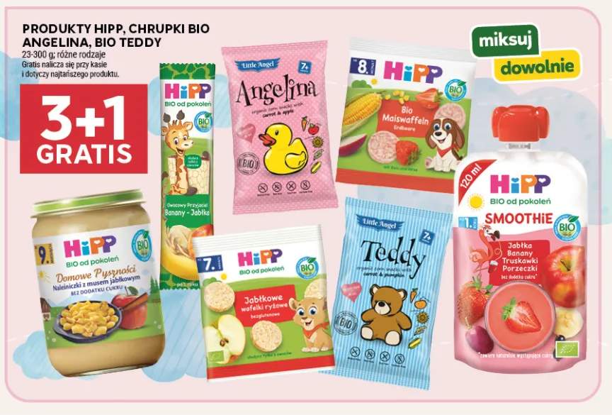 Produkty HiPP, chrupki Bio Angelina, Bio Teddy