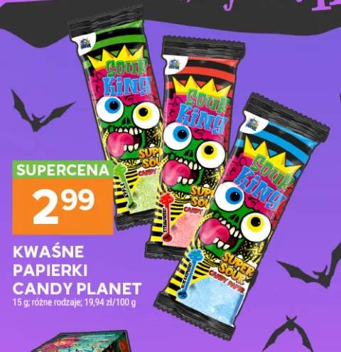 Kwaśne papierki Candy Planet Sour King jabłko