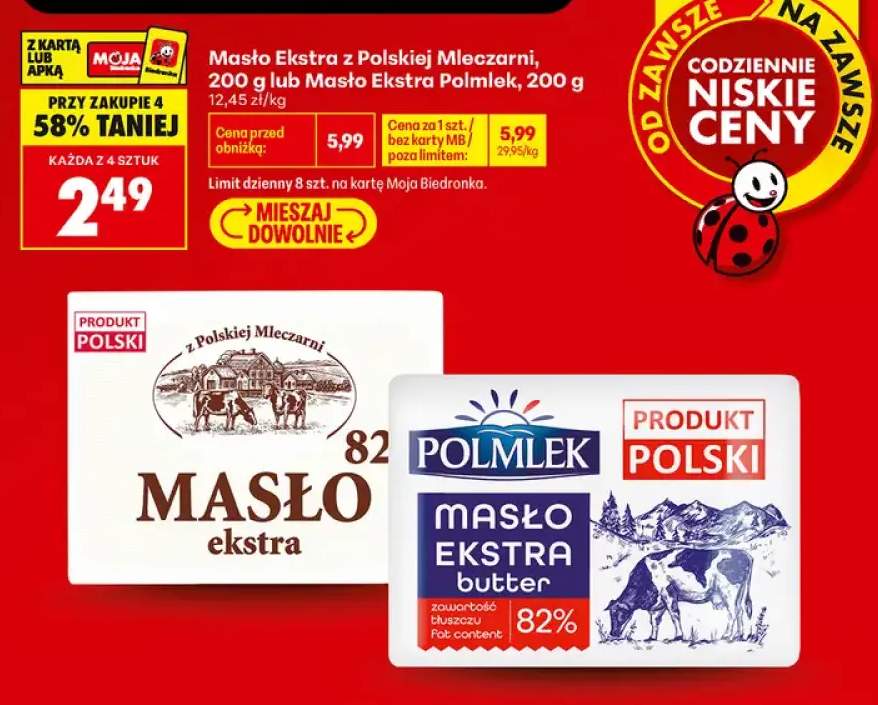 Masło ekstra z Polskiej Mleczarni +1 wariant