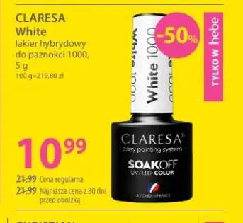 Lakier hybrydowy do paznokci 1000 White Claresa