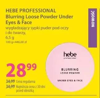 Puder sypki wygładzający pod oczy i do twarzy Blurring Loose Powder Under Eyes & Face Hebe Professional