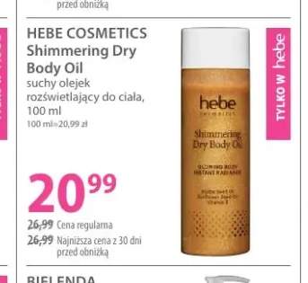 Suchy olejek rozświetlający do ciała Shimmering Dry Body Oil Hebe Cosmetics