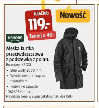 Męska kurtka przeciwdeszczowa z podszewką z polaru Kayoba Outdoor