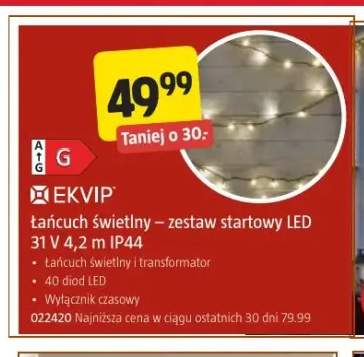 Łańcuch świetlny zestaw startowy LED 4,2 m IP44 Ekvip