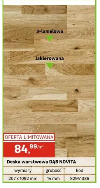 Deska warstwowa Dąb Novita Barlinek