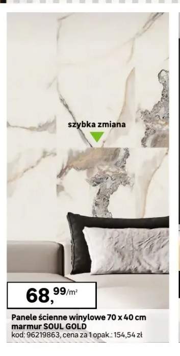 Panele ścienne winylowe marmur Soul Gold