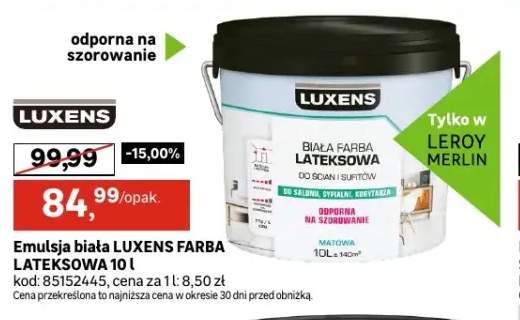 Emulsja biała Luxens farba lateksowa