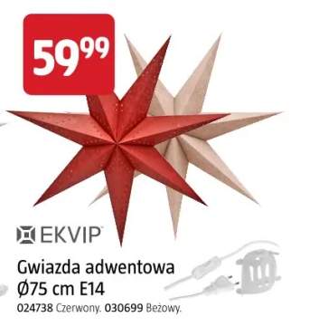 Gwiazda adwentowa Ø75 cm E14 Ekvip