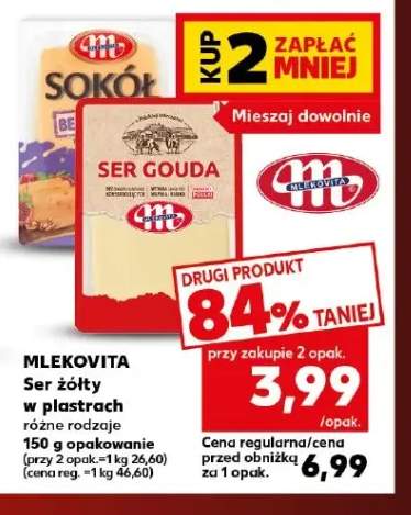Ser żółty w plastrach Sokół Mlekovita +1 wariant