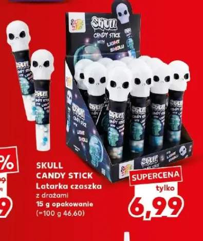 Latarka czaszka z drażami Skull Candy Stick