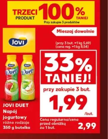 Napój jogurtowy truskawka-kiwi Jovi Duet +1 wariant